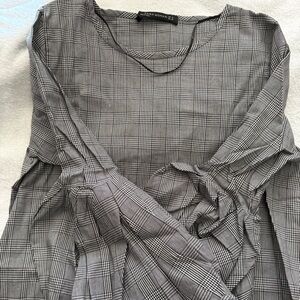 Zara Black and White Checkered Dress